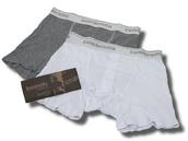 View Item Lambretta 2 Pair Pack Boxer Short Briefs Pants Rib Cotton Grey / White 